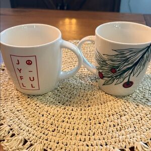 Starbucks Coffee Tea Mugs Christmas Joyful Red and White Comforting